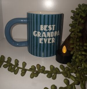Room Essentials Blue Striped "Best Grandpa Ever" Ceramic Mug
